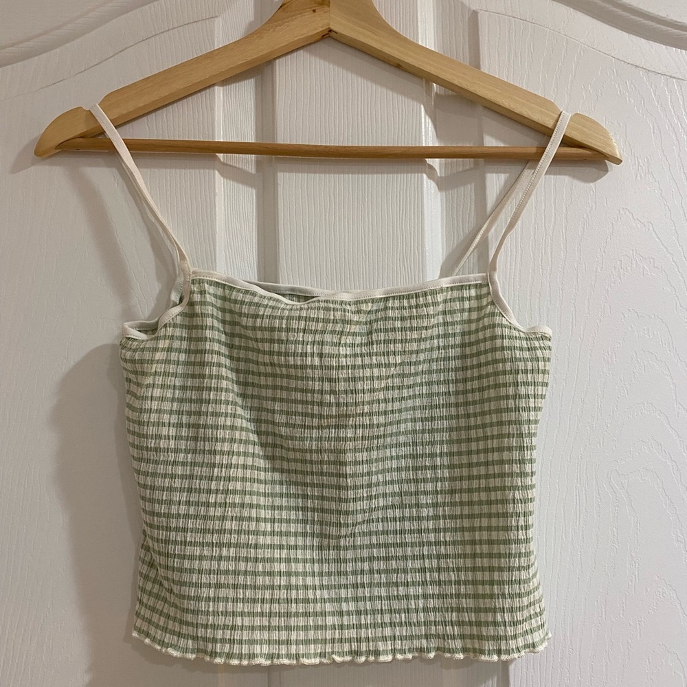 Green Checkered Women's Top